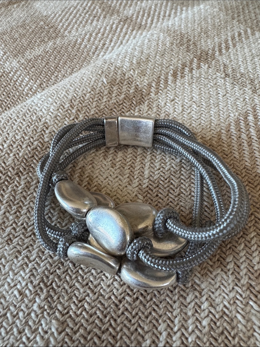 Silver-Tone Multi Strand Knot Bracelet
